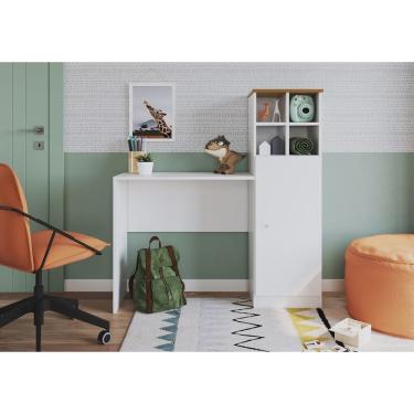 Imagem de Escrivaninha Para Estudo com Porta House Branco - Art In Móveis