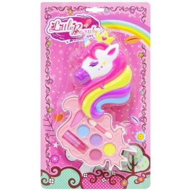 Imagem de Estojo De Maquiagem + Batom E Pincel Boneca Unicórnio