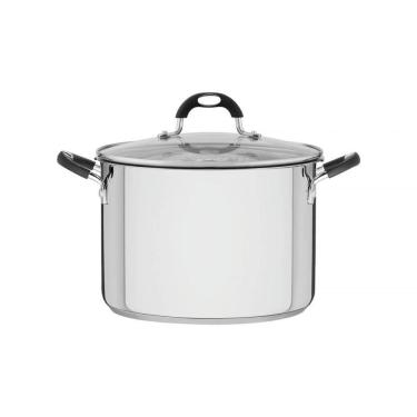 Imagem de Espagueteira Tramontina Solar Silicone em Aço inox com Fundo Triplo com Tampa de Vidro 24 cm 7,8 L Tramontina