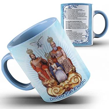 Imagem de Caneca azul xícara Divino Pai Eterno com Oração