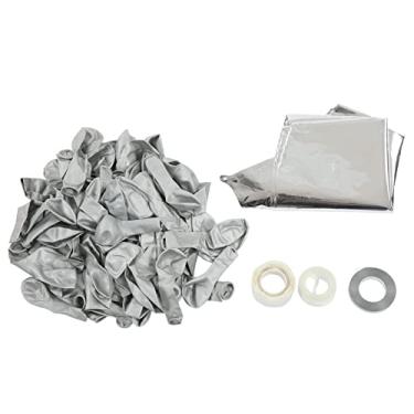 Imagem de Bal?es de l¨¢tex,kit de guirlanda de bal?o de alum¨ªnio para festa DIY lindo material de l¨¢tex natural dur¨¢vel decora??o de arco de guirlanda para anivers¨¢rio de casamento(Silver), Kit guirlanda d
