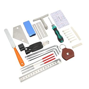 Imagem de Kit de ferramentas de configuração de instrumentos, ferramentas de reparo de guitarra, régua completa de nivelamento com bolsa de transporte para ukulele para afinadores de baixo para bandolins