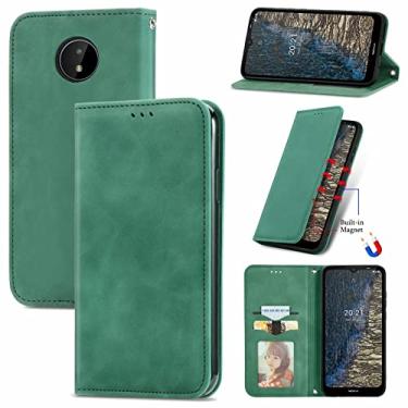Imagem de YUNCHAO Caixa de telefone Para o Nokia C20 Retro Skin Feel Business Magnetic Horizontal Flip Leather Case com titular e slots de cartão e carteira e moldura fotográfica capa para celular
