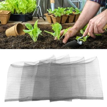 Imagem de gaiolas de cesta de arame de prote??o de raiz de 4 pe?as,Cestas de prote??o de raiz de plantas, fio subterraneo para plantas em jardim cestas de arame inoxid¨¢vel para prote??o de raiz de plantas