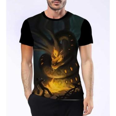 Imagem de Camiseta Camisa Boitatá Folclore Fogo Que Corre Cobra Hd 1 - Dias No E
