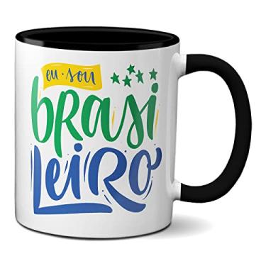 Imagem de Caneca Brasil Copa Do Mundo Eu Sou Brasileiro Futebol (Preta)