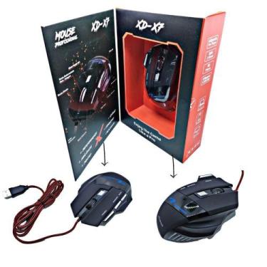 Imagem de Pct 10 Mouse Profissional Com Fio Gamer X7 3600 Dpi Led Óptico Usb Pc