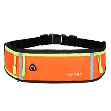 Imagem de Cinto esportivo de ciclismo corrida bolsa de corrida masculina feminina confortável respirável pochete de viagem à prova d'água bolsa de armazenamento refletiva, laranja, cintura: 80