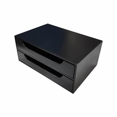 Imagem de Organizador 2 Gavetas Preto Folha Sulfite A4 Base para Monitor Suporte de Monitor