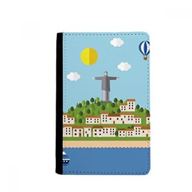 Imagem de Suporte para passaporte Mount Corcovado Balão de Fogo Brasil Notecase Burse Carteira Capa Cartão Bolsa, Multicolor