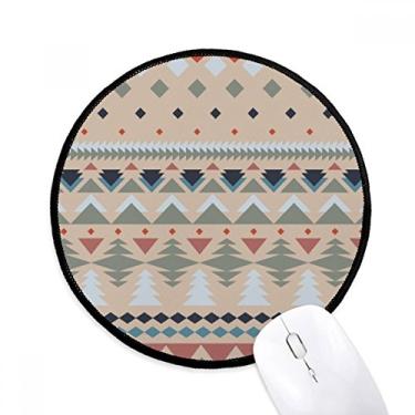Imagem de Mouse pad Triângulo Losango Azul Vermelho Cinza Tapete Redondo para Computador