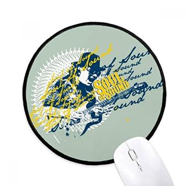 Imagem de DIYthinker Graffiti Street Music Guitar Soul of Sound Mouse Pad Desktop Office Tapete Redondo para Computador