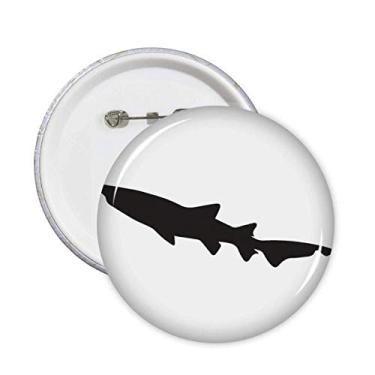 Imagem de Broche de desenho de peixe biologia de tubarão preto para decoração 5 peças
