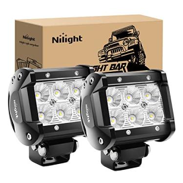 Imagem de Nilight Led Pods 2 peças 18 W 1260 lm luzes de inundação off-road super brilhantes luzes de neblina para caminhões, caminhonete, caminhonete, carrinho de golfe, SUV, ATV, UTV, 4 x 4, van, barco