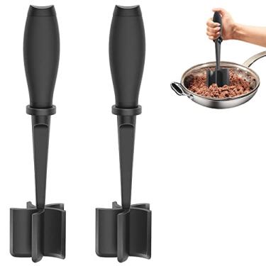 Imagem de Cortador de carne, cortador de carne resistente ao calor para carne de hambúrguer, esmagador de carne moída, ferramenta de corte de hambúrguer de nylon, carne moída, moedor de carne antiaderente, ferramenta de presente