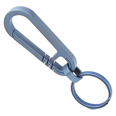 Imagem de Chaveiro de liberação rápida, fivela de anel de chaveiro de boa elasticidade Design profissional para exteriores para família para escritório(azul)