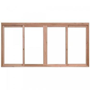 Imagem de Janela com 2 Caixilhos Fixos e 2 Caixilhos de Correr para Vidros Inteiros sem Veneziana Rondosul Natural