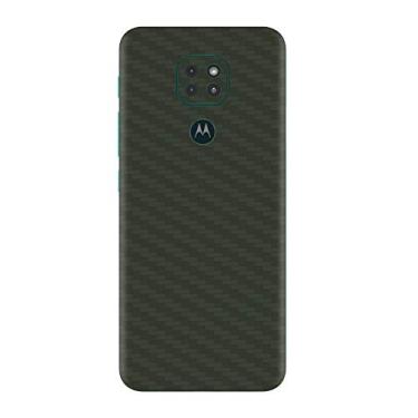 Imagem de Skin Adesivo Traseira Fibra Carbono e outras texturas Para Moto G9 Play (Verde Militar Carbono)