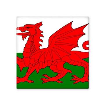 Imagem de Bandeira nacional de Wales da Europa com azulejo de cerâmica brilhante decalque de pedra adornada de tijolos esmaltados