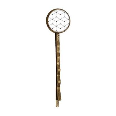 Imagem de Hexagon Line Art Grain Illustration Pattern Retro Metal Hair Bobby Pin Headwear