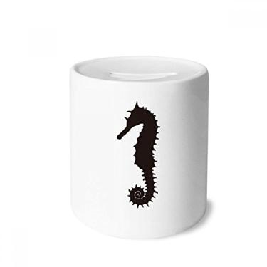 Imagem de DIYthinker Caixa para dinheiro preta com estampa de hipopótamo marinha caixa de cerâmica para presente de cofrinho