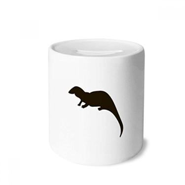 Imagem de DIYthinker Black Seaotter Animal Portrayal Caixa de dinheiro Caixa de cerâmica Porta-moedas Presente de cofrinho
