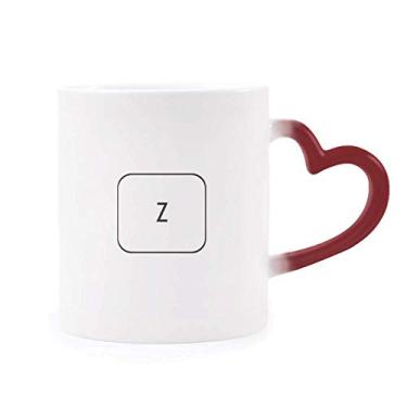 Imagem de Caneca Sensível ao Calor Keyboard Symbol Z Caneca Vermelha Mudança de Cor
