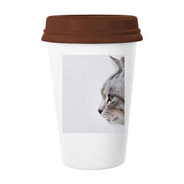 Imagem de Caneca de tiro simples de gato de bocejar animal, caneca de café copo de cerâmica