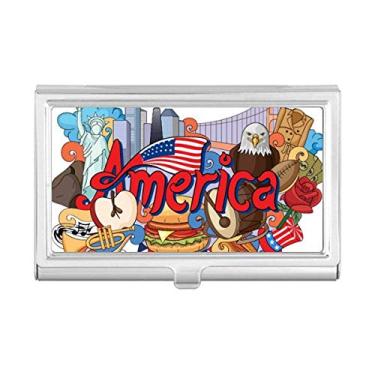 Imagem de Eagle Liberty Burger America Graffiti Porta-cartões de visita Carteira de bolso