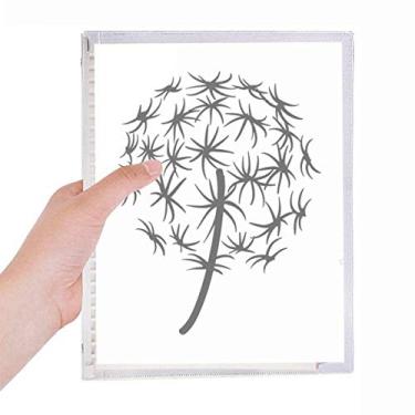 Imagem de Caderno de plantas com desenho de dente-de-leão de estrela, diário de folhas soltas recarregável