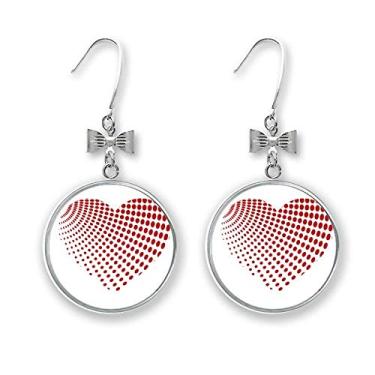 Imagem de Red Radiate Dots Brincos de laço de dia dos namorados gancho perfurado