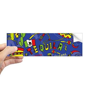 Imagem de DIYthinker Adesivo retangular para para-choque Tequila Sombrero Guitar Chili Mexico Elment Notebook Janela Decalque