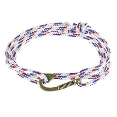 Imagem de West Coast Paracord — Pulseiras masculinas ajustáveis com âncora náutica e anzol – Disponível em uma variedade de acabamentos e cores – Feito de corda de nylon