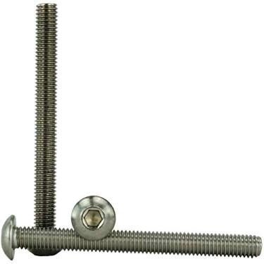 Imagem de Parafusos de cabeça de botão de soquete em aço inoxidável nº 10-32 x " (1,27 cm a 5 cm) disponíveis, rosca completa, unidade sextavada, aço inoxidável 18-8, rosca de máquina, 10-32 x 2"