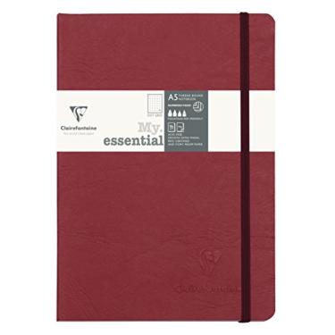 Imagem de Clairefontaine Coleção 793432C Bolsa Age Bag One Stitched My.Essential Caderno elástico bordado vermelho - A5 14,8 x 21 cm - 192 páginas numeradas DOT - Papel marfim 90 g - Cartão de cobertura de grão