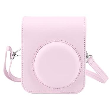 Imagem de Estojo Protetor para Câmera Instantânea Fujifilm Instax Mini 12, Couro PU Premium, Estojo Removível Com Alça de Ombro Ajustável, Bolsa Protetora para Mini Câmera Instantânea (Rosa Cereja Claro)