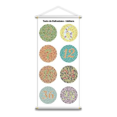 Imagem de Teste De Daltonismo Ishihara Teste Visão Banner 28X60Cm
