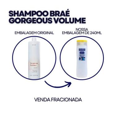Imagem de Shampoo Gorgeous Volume Braé Fracionado 240ml - Shampoo Doador De Volu