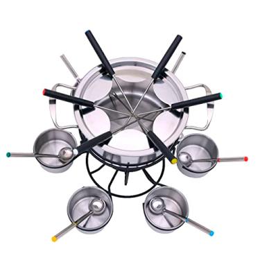 Imagem de Mimo Style Conjunto Para Fondue, Feito Inteiramente em Inox. Kit Conta Com 6 Garfos E 6 Bowls Para Servir Molhos ou Acompanhamentos. Resistente