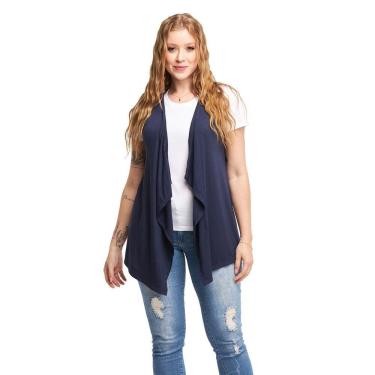 Imagem de Colete de Bico Blusa Cardigan Feminino Plus Size Terceira Peça Viscolycra Ca5plus