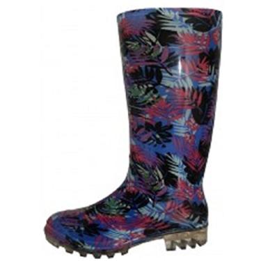 Imagem de Bota de chuva feminina clássica Shoes 18, Folhas tropicais, 10