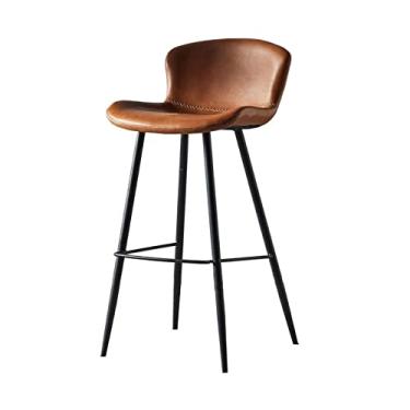 Imagem de Banquetas de bar moda moderna banqueta alta restaurante bar recepção banco de bar traseiro cadeira de bar de lazer cadeiras de bar 75cm (cor: latão)