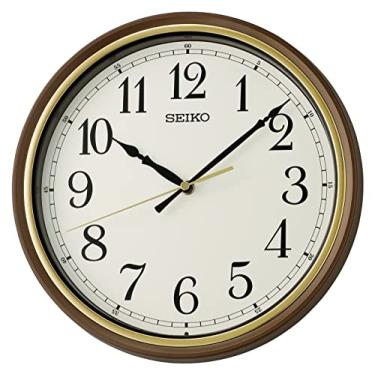 Imagem de Seiko Relógio de parede Oita de 28 cm, marrom metálico