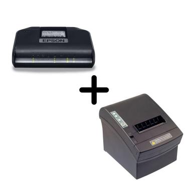Imagem de KIT SAT Epson T-A10 C/ Fonte e Impressora Elgin i8 Full (Ethernet, USB e Serial)