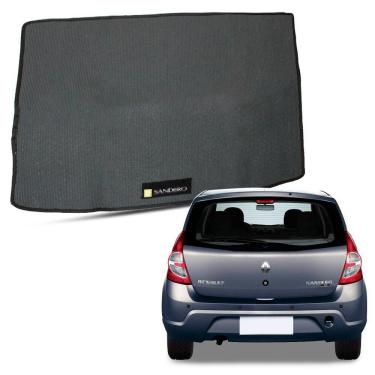 Imagem de Tapete Porta Malas para Sandero 2008 a 2014 Borracha Automotivo com Bordado