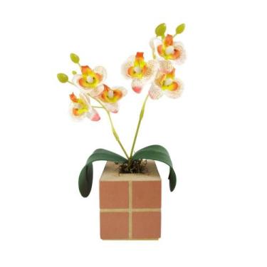 Imagem de Arranjo Mini Orquídea Em Vasinho Quadrado Cachepot - Nacional