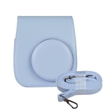 Imagem de Daconovo Estojo de armazenamento instantâneo para câmera Bolsa de couro PU Fivela magnética com alça de ombro Compatível com Fujifilm Instax Mini 12/11/9/8