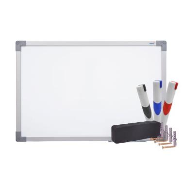 Imagem de Kit Quadro Branco Uv Moldura Mdf Revestido Aluminio Soft STALO, 120x80