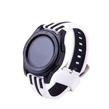 Imagem de Pulseira Silicone F1 para Samsung Gear S3 Frontier - Gear S3 Classic - Galaxy Watch 46mm - Marca Ltimports (Branco e Preto)
