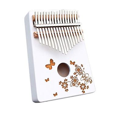 Imagem de Kalimba de 17 teclas, piano de polegar para crianças, adultos, instrumento de música marimbas, teclado de dedo Mbira Sanza com instruções e martelo de afinação, (18 cm x 13 cm) A5-17 tons